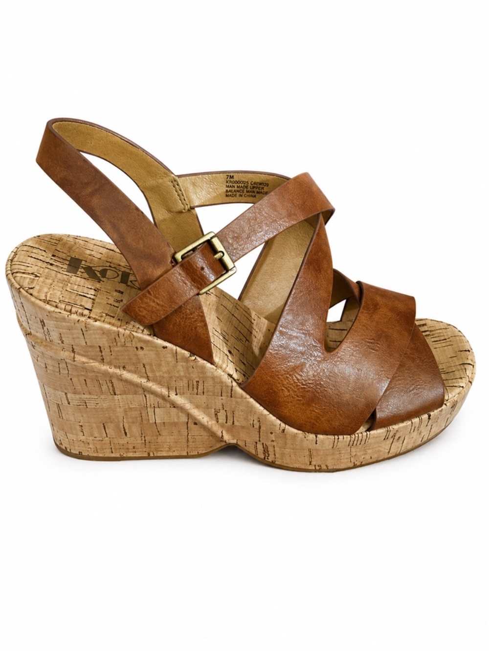 Korks x Kork-Ease Brigitte Brown Cork Wedge Sandals NWT